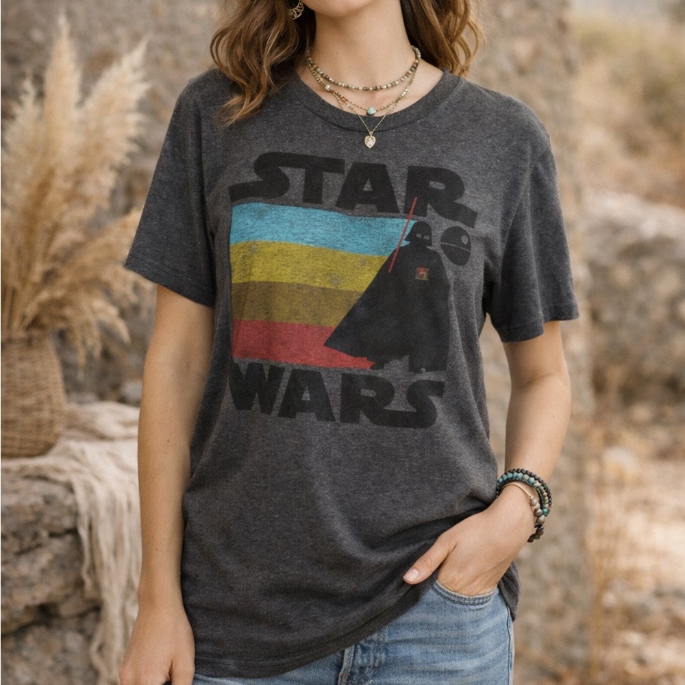 Star Wars Retro Darth Vader Graphic Tee T-Shirt Size Medium